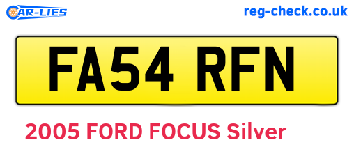 FA54RFN are the vehicle registration plates.
