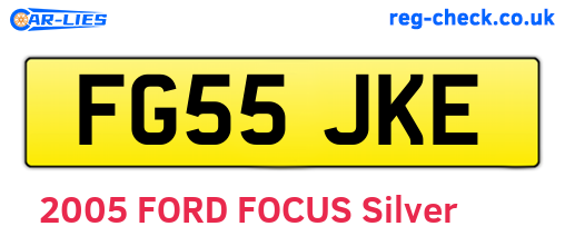 FG55JKE are the vehicle registration plates.