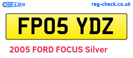 FP05YDZ are the vehicle registration plates.