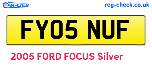 FY05NUF are the vehicle registration plates.