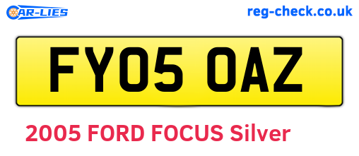 FY05OAZ are the vehicle registration plates.