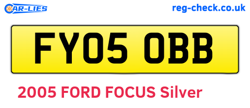 FY05OBB are the vehicle registration plates.