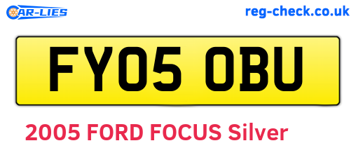 FY05OBU are the vehicle registration plates.