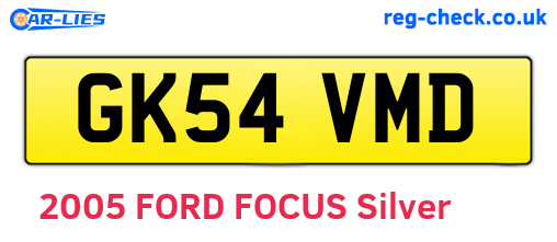 GK54VMD are the vehicle registration plates.