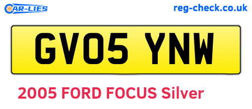 GV05YNW are the vehicle registration plates.