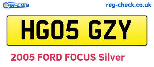 HG05GZY are the vehicle registration plates.