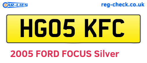 HG05KFC are the vehicle registration plates.