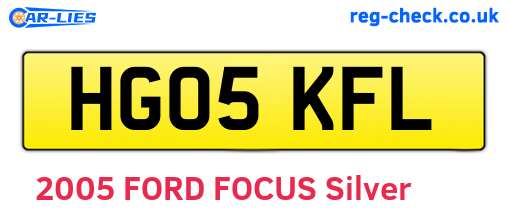HG05KFL are the vehicle registration plates.