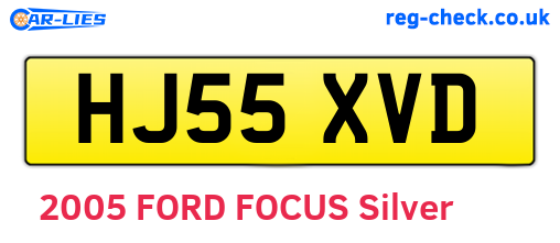HJ55XVD are the vehicle registration plates.