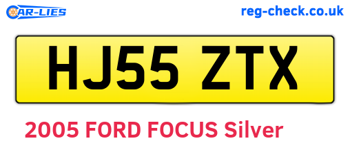 HJ55ZTX are the vehicle registration plates.