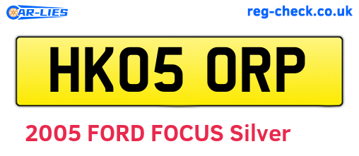 HK05ORP are the vehicle registration plates.
