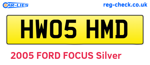 HW05HMD are the vehicle registration plates.