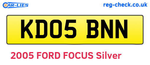 KD05BNN are the vehicle registration plates.