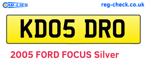 KD05DRO are the vehicle registration plates.