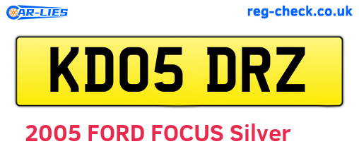 KD05DRZ are the vehicle registration plates.