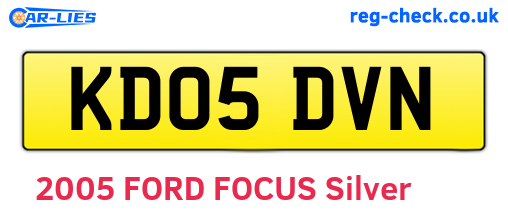 KD05DVN are the vehicle registration plates.