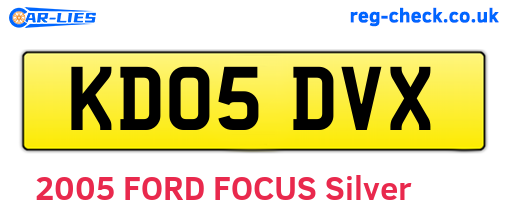 KD05DVX are the vehicle registration plates.
