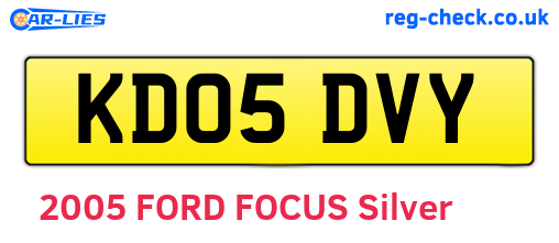 KD05DVY are the vehicle registration plates.
