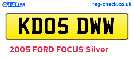 KD05DWW are the vehicle registration plates.