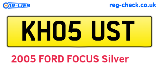 KH05UST are the vehicle registration plates.