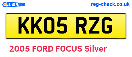 KK05RZG are the vehicle registration plates.