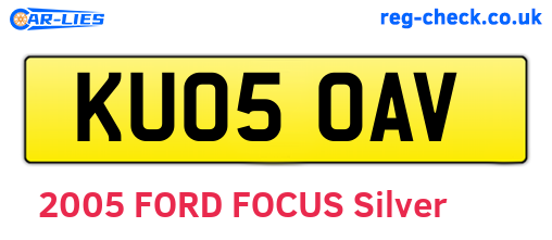 KU05OAV are the vehicle registration plates.