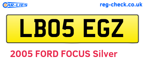 LB05EGZ are the vehicle registration plates.