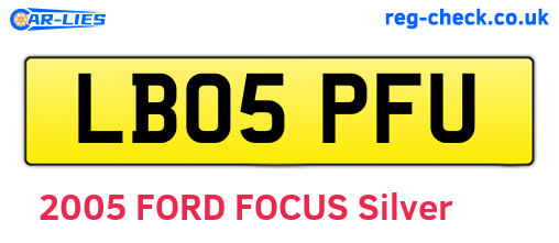 LB05PFU are the vehicle registration plates.