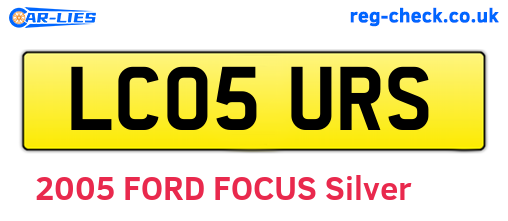 LC05URS are the vehicle registration plates.
