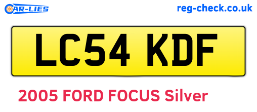 LC54KDF are the vehicle registration plates.