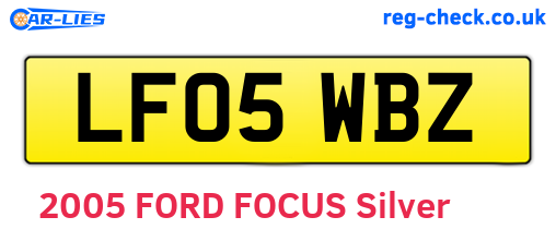 LF05WBZ are the vehicle registration plates.