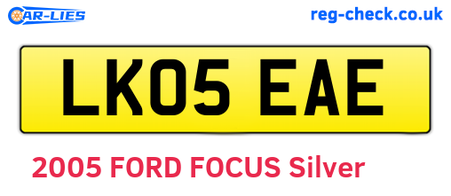 LK05EAE are the vehicle registration plates.