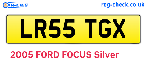 LR55TGX are the vehicle registration plates.