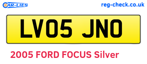LV05JNO are the vehicle registration plates.