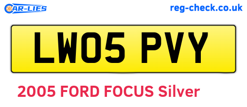 LW05PVY are the vehicle registration plates.