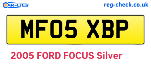 MF05XBP are the vehicle registration plates.