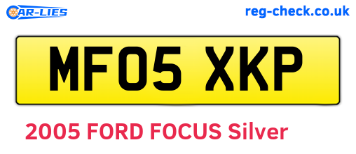 MF05XKP are the vehicle registration plates.