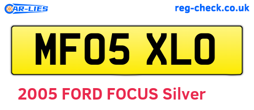 MF05XLO are the vehicle registration plates.