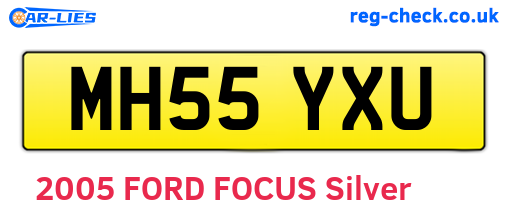 MH55YXU are the vehicle registration plates.