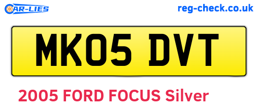 MK05DVT are the vehicle registration plates.