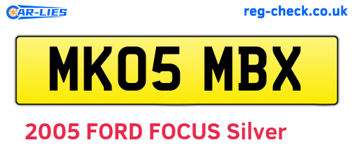 MK05MBX are the vehicle registration plates.