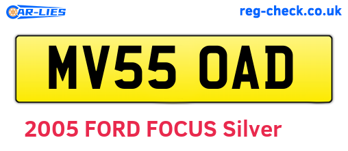 MV55OAD are the vehicle registration plates.
