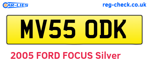 MV55ODK are the vehicle registration plates.