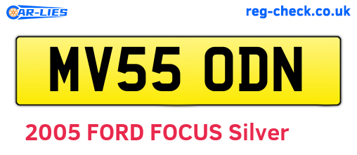 MV55ODN are the vehicle registration plates.