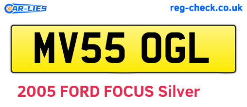 MV55OGL are the vehicle registration plates.