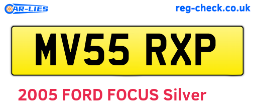 MV55RXP are the vehicle registration plates.
