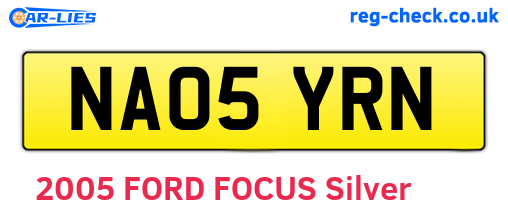 NA05YRN are the vehicle registration plates.