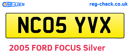 NC05YVX are the vehicle registration plates.