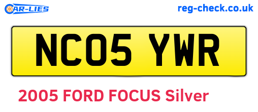 NC05YWR are the vehicle registration plates.