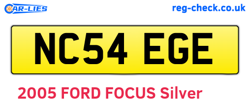 NC54EGE are the vehicle registration plates.